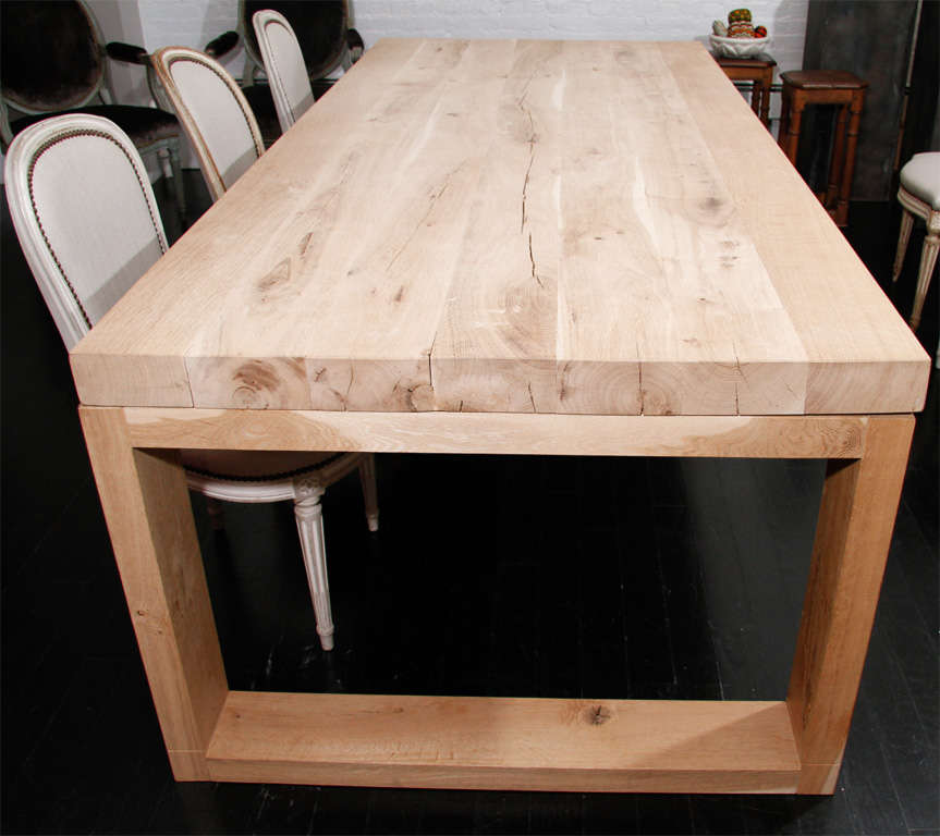 Solid Oak Dining Table at 1stdibs